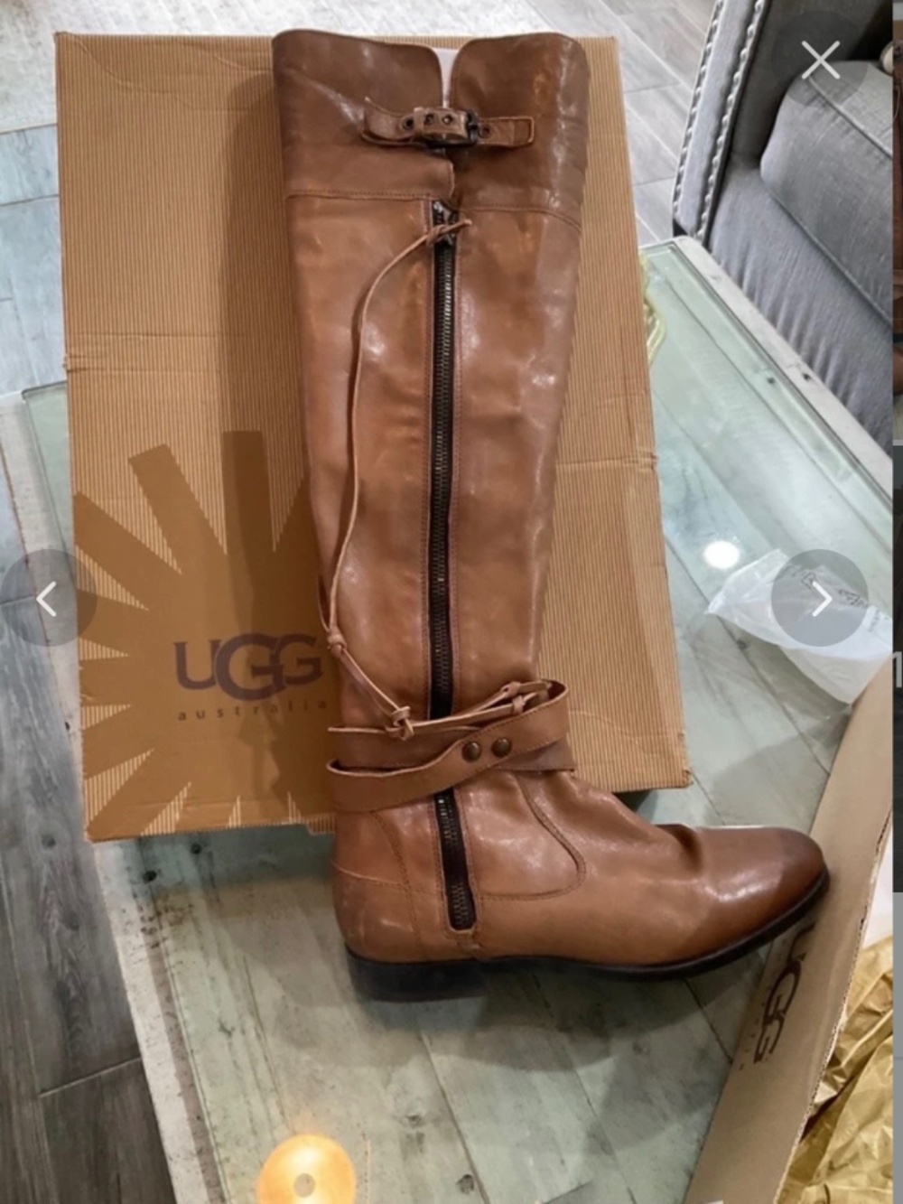 UGG Ella Tall Leather Riding Boots Women’s Size 8.5